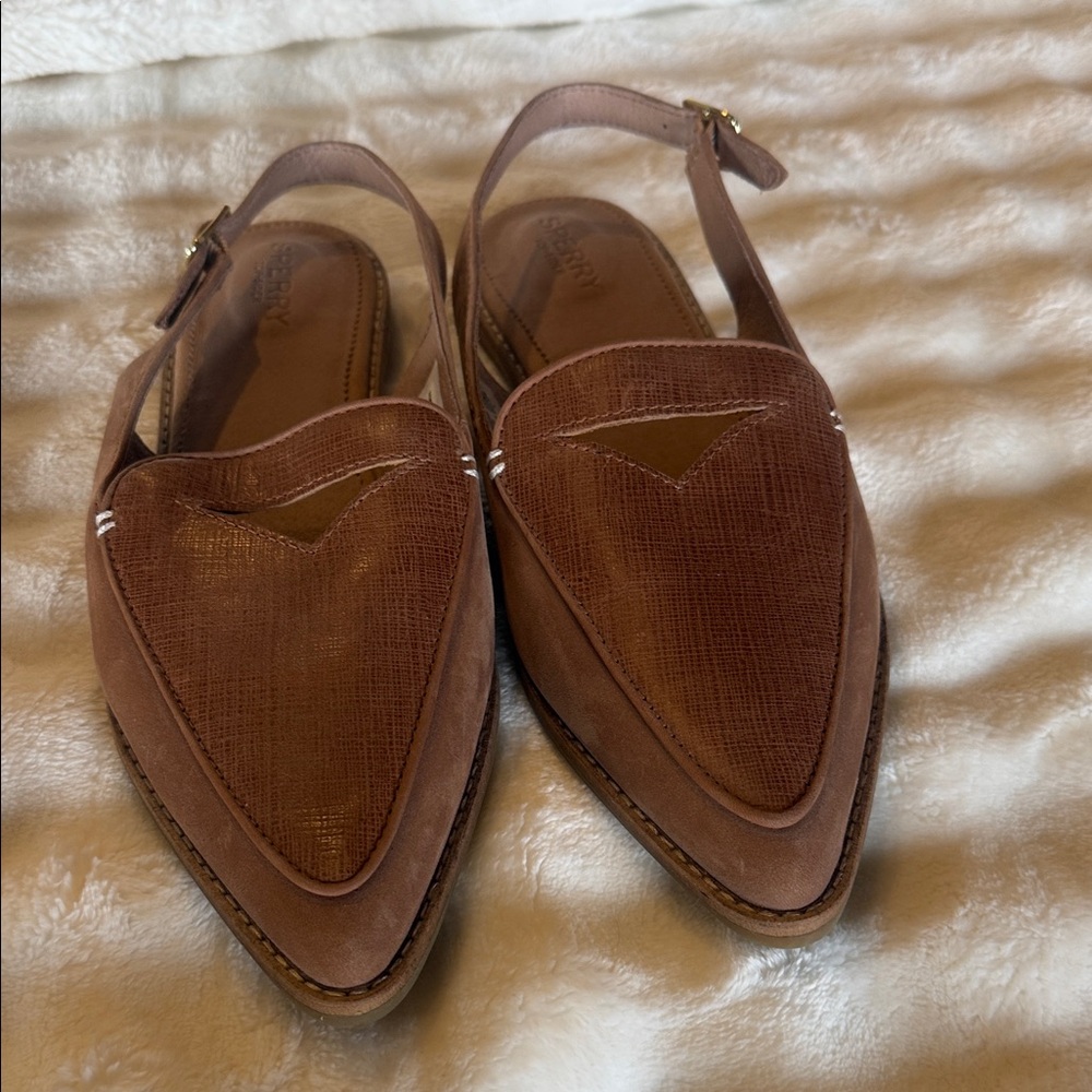 Elegant Brown Slingback Sperry Loafers